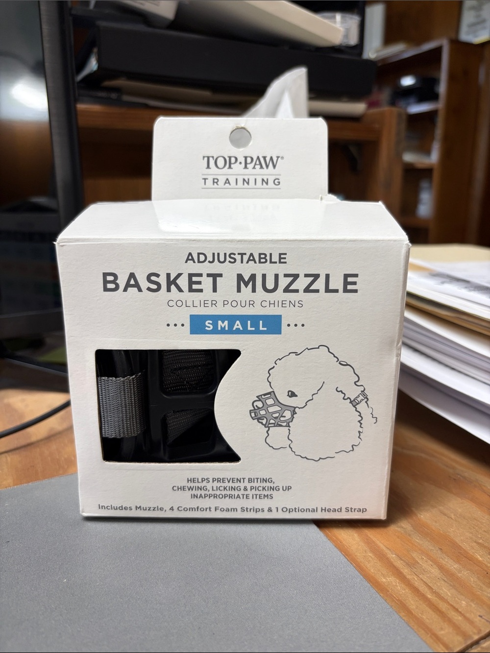 Top Paw Small Adjustable Black Basket Muzzle - Black